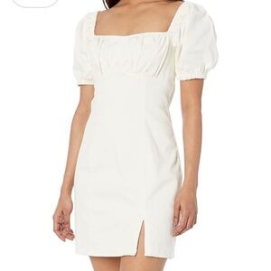 ASTR White Puff Sleeve Mini Dress